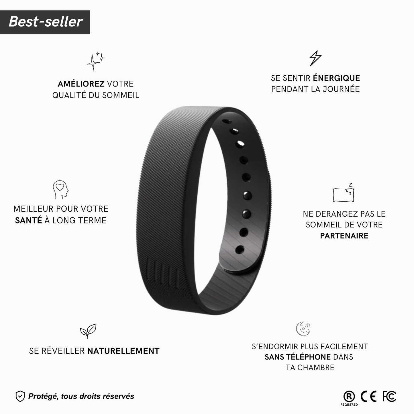 Alarme de reveil 100% - noir